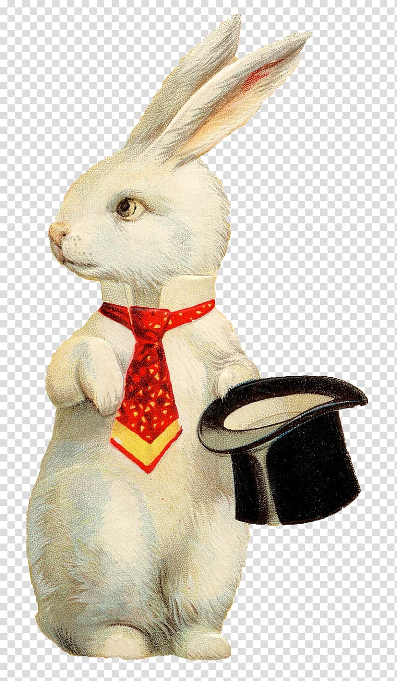White Rabbit Easter Bunny European rabbit Top hat, rabbit transparent background PNG clipart