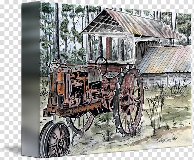 Tractor Cart Farm Barn Log cabin, tractor transparent background PNG clipart