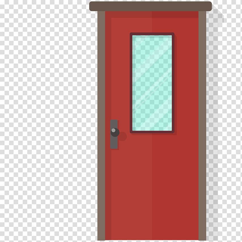 Red Flat design Designer, Flat doors transparent background PNG clipart