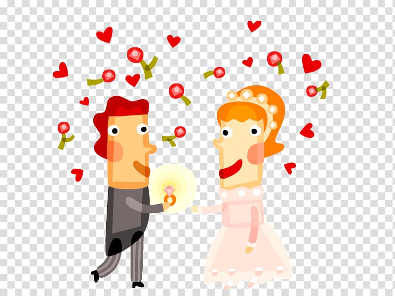 Wedding anniversary Marriage proposal, Married cartoon material transparent background PNG clipart