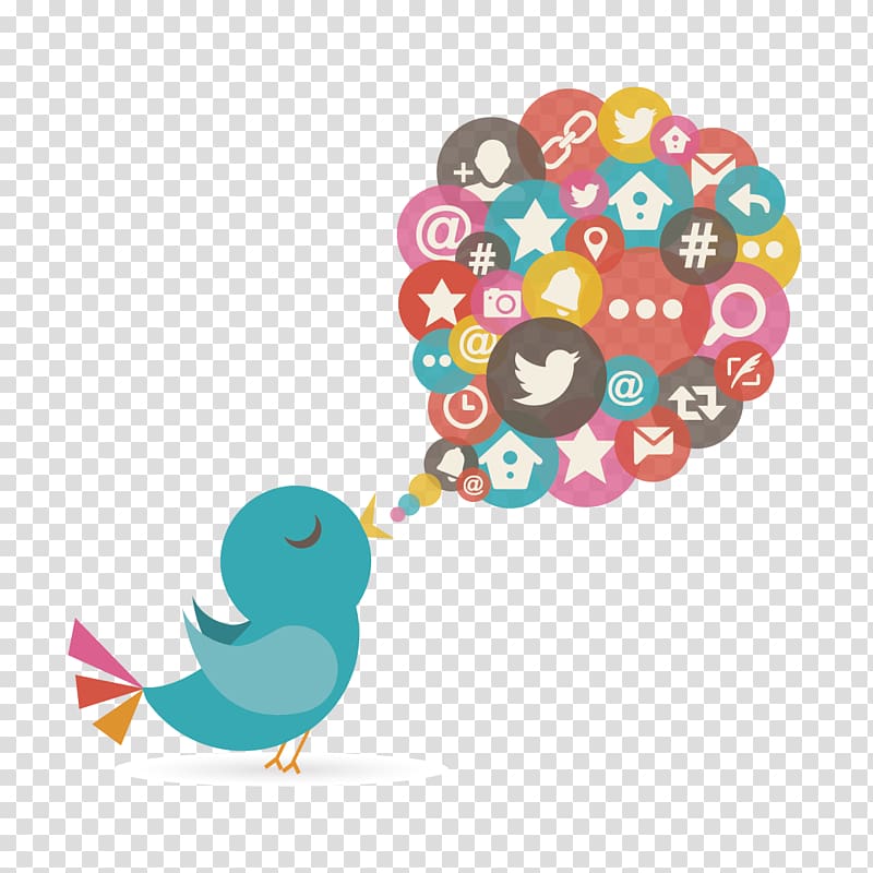 Bird Social media Euclidean Icon, Creative Twitter information element transparent background PNG clipart