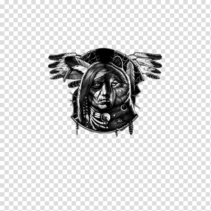 Gray wolf Drawing Indian Chief Product Dreamcatcher, wolf spirit transparent background PNG clipart