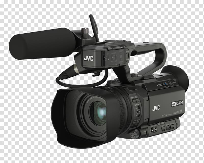 Camcorder 4K resolution JVC GY-HM200 Video Cameras Ultra-high-definition television, Camera transparent background PNG clipart