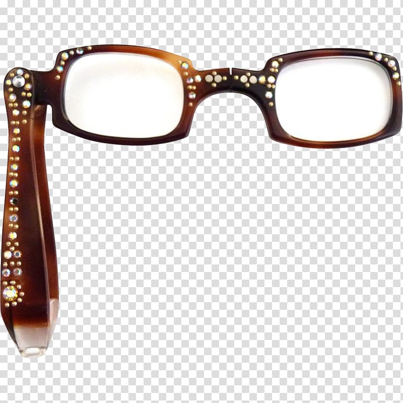 Glasses Goggles Pince-nez Bling-bling Imitation Gemstones & Rhinestones, brown frame transparent background PNG clipart