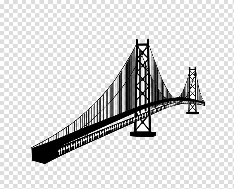 black suspension bride illustration, Golden Gate Bridge San Franciscou2013Oakland Bay Bridge, bridge transparent background PNG clipart