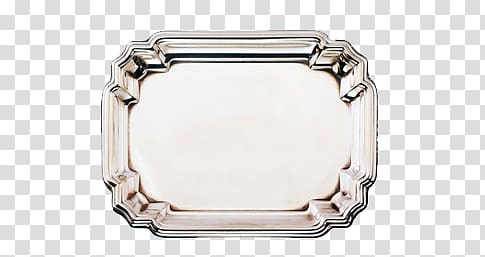 Tray Household silver Platter Plate, silver transparent background PNG clipart