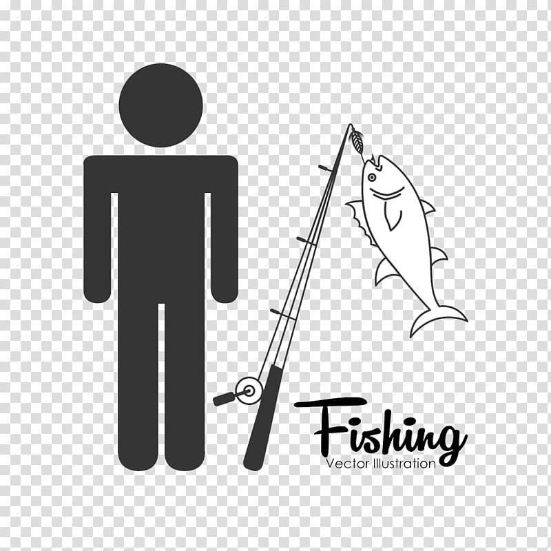 illustration Icon, People silhouettes and fishing rod transparent background PNG clipart