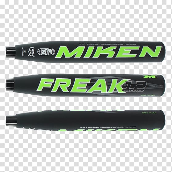 2016 Miken Freak Black 12 Maxload USSSA Slow pitch Softball Bat: FB12MU United States Specialty Sports Association BAT-M Green, Slpw Pitch Softball Bat Outline transparent background PNG clipart