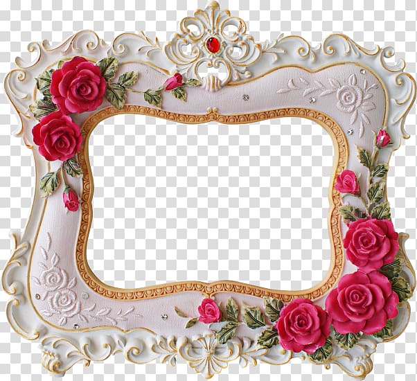 white floral frame, Wedding invitation Frames Valentine\'s Day Rose , side border transparent background PNG clipart