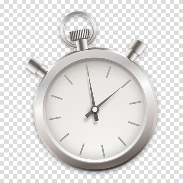 Silver Clock Watch, activity time transparent background PNG clipart