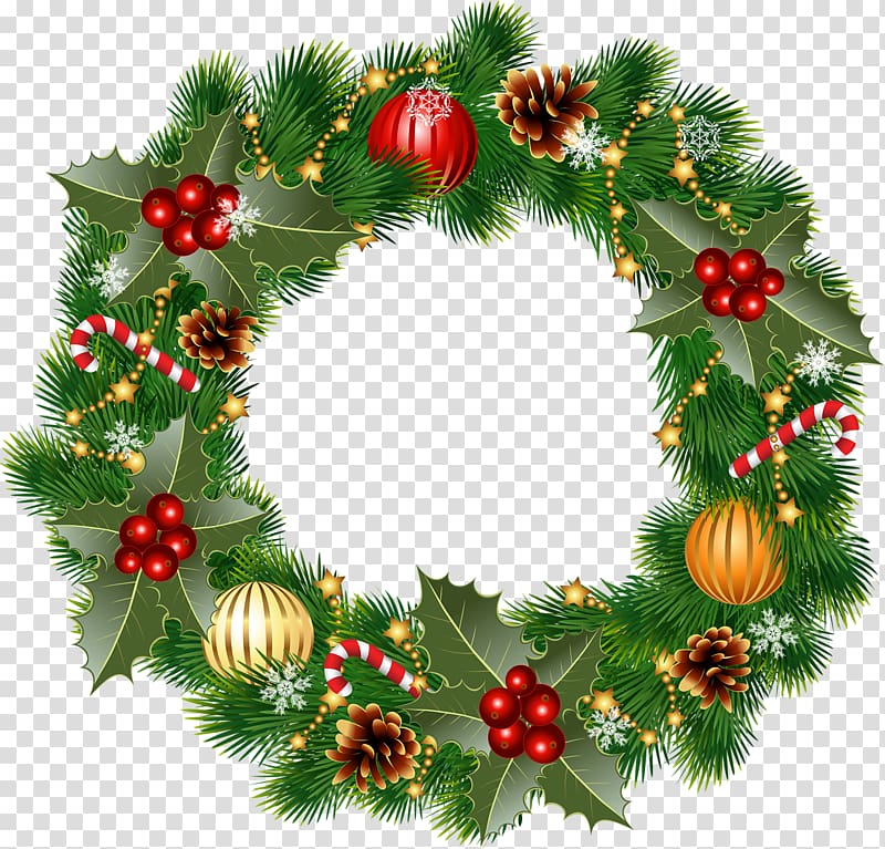 Christmas Wreaths Christmas Day Garland, hand drawn wreaths transparent background PNG clipart