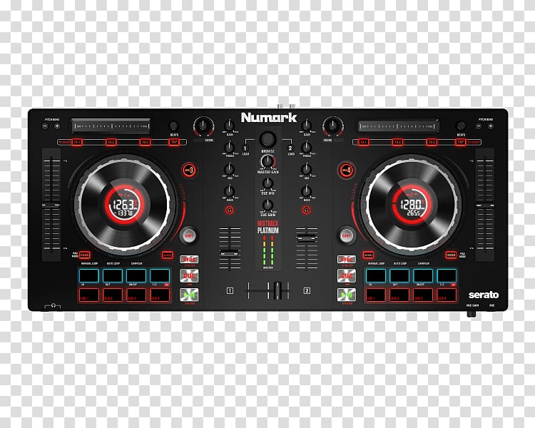 Numark Mixtrack Platinum DJ controller Disc jockey Audio Mixers, others transparent background PNG clipart