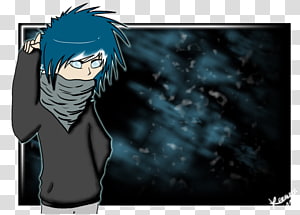 Black hair Mangaka Desktop Anime, Anime transparent background PNG clipart thumbnail