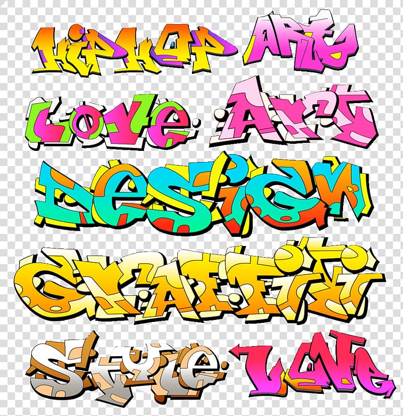 Graffiti Drawing Mural Font, Colorful graffiti text transparent background PNG clipart