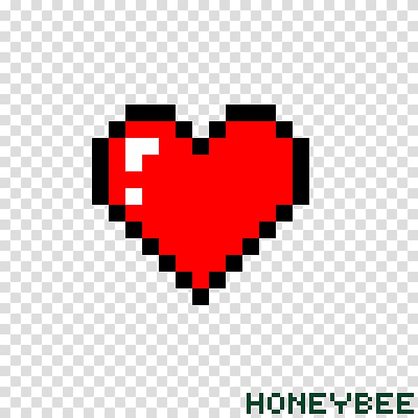 8-bit color Heart Pixel art, heart transparent background PNG clipart