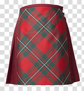 red and green plaid skirt, Mackenzie Red Kilt transparent background PNG clipart