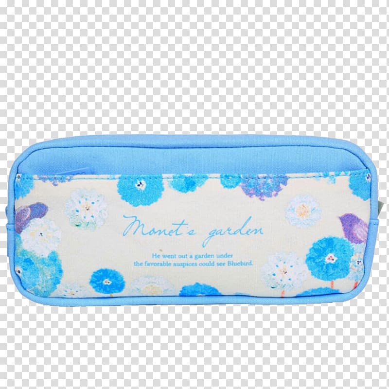 Blue Pencil case, Blue White Pencil transparent background PNG clipart