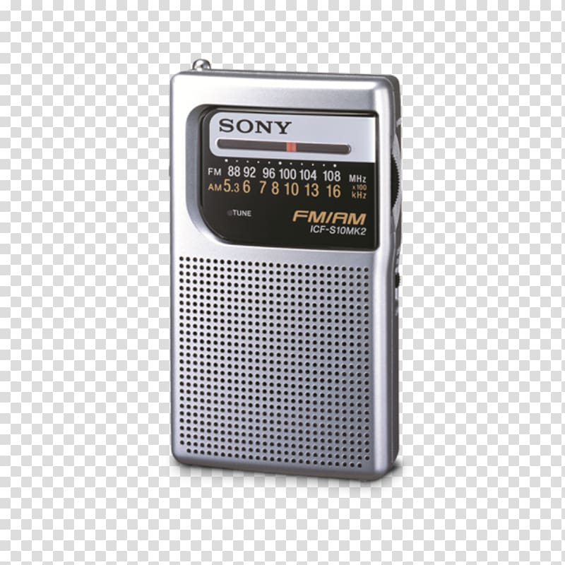 Transistor radio FM broadcasting Sony ICF-S10MK2 AM broadcasting, Transistor Radio transparent background PNG clipart