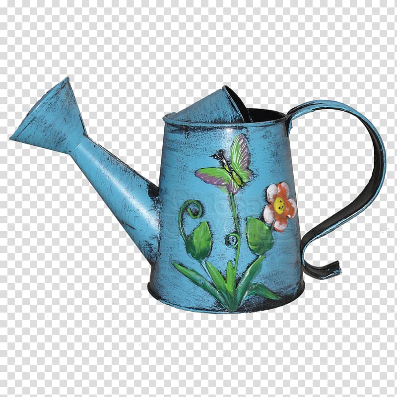 Jug Watering Cans Green Metal Teapot, mug transparent background PNG clipart