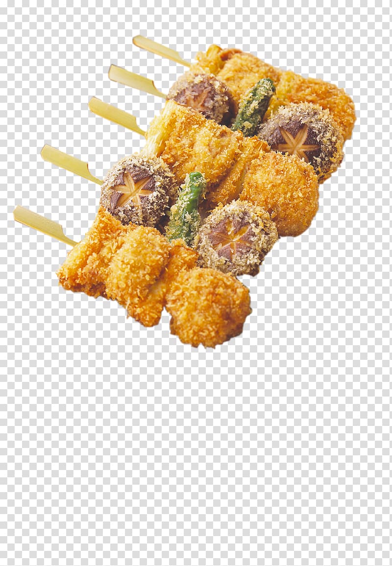 Kushikatsu Barbecue grill Fried chicken Chicken nugget Chuan, Chicken skewers transparent background PNG clipart
