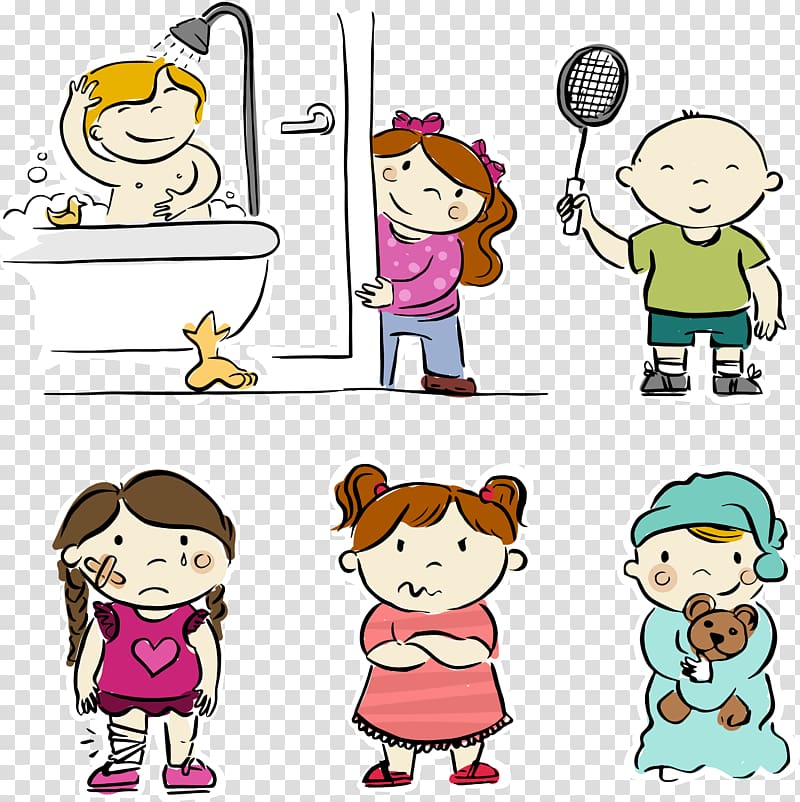 Euclidean Child, Children are doing things transparent background PNG clipart