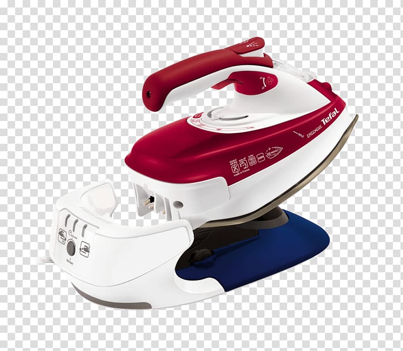 Tefal Freemove Iron Clothes iron Tefal FV2560 Prima Easy Glide Steam Iron, Black Tefal, FV9965, FreeMove Cordless Steam Iron, transparent background PNG clipart