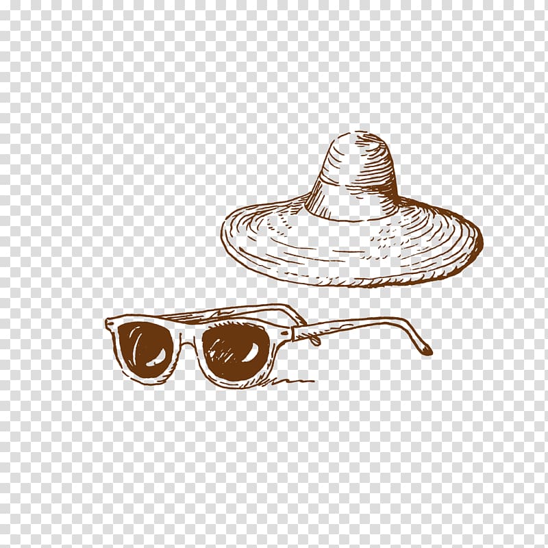 Drawing Poster Illustration, Hat sunglasses transparent background PNG clipart