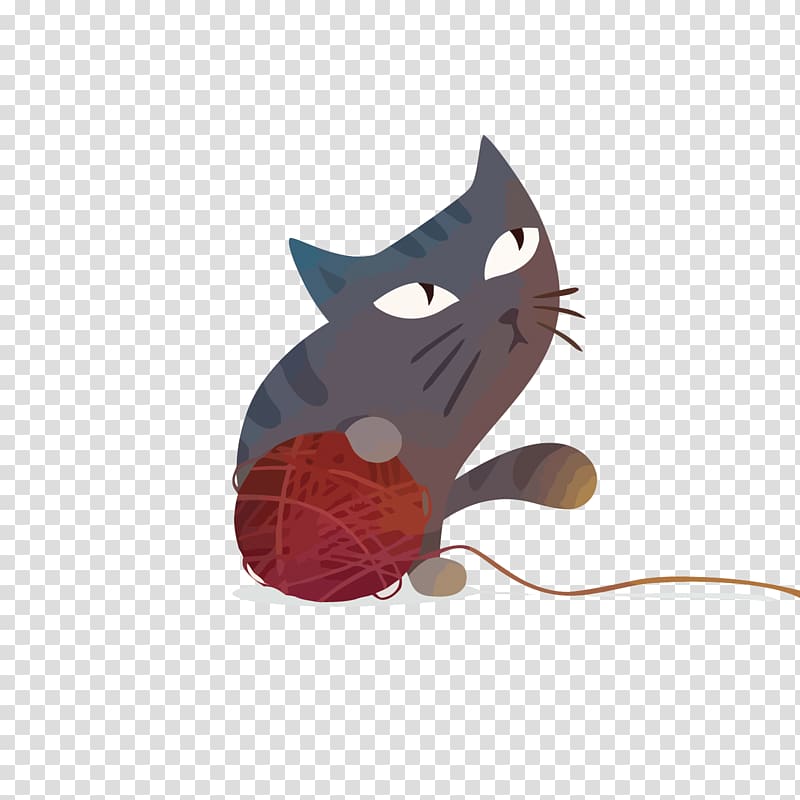 cat and wool ball transparent background PNG clipart