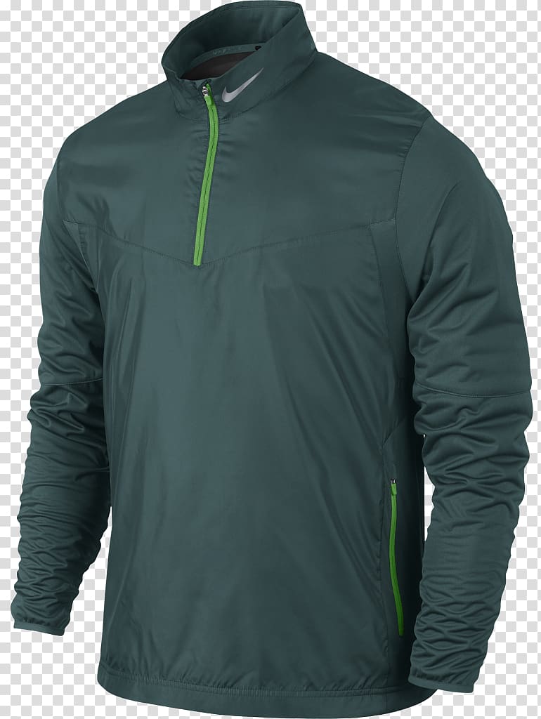 Nike Top Zipper Clothing Jacket, emerald shield transparent background PNG clipart