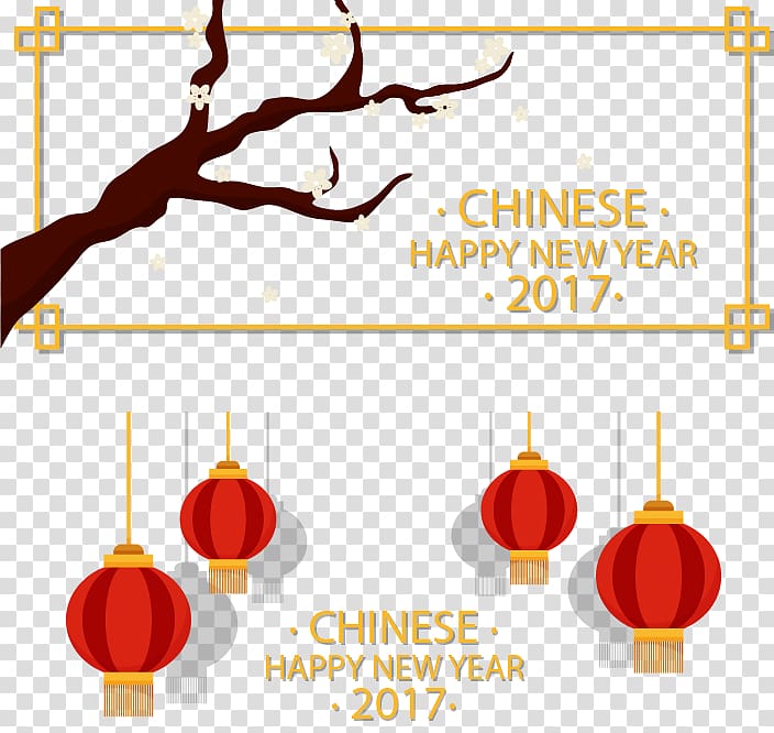 Chinese New Year Lantern Web banner, Chinese New Year banner wind transparent background PNG clipart