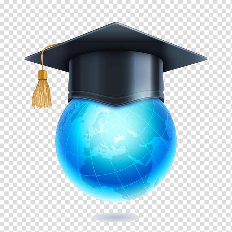 Globe World Square academic cap Graduation ceremony, Dr. cap Globe transparent background PNG clipart