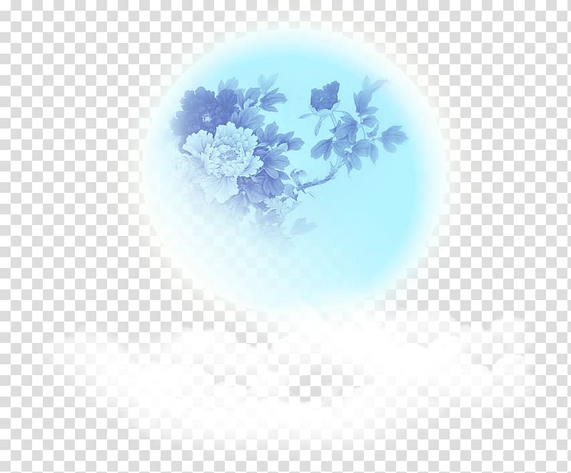 Blue Moutan peony , moon transparent background PNG clipart