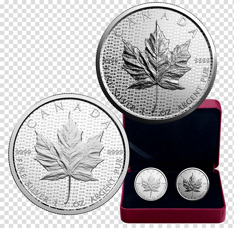 Canada Canadian Silver Maple Leaf Canadian Gold Maple Leaf Bullion coin, silver coin transparent background PNG clipart
