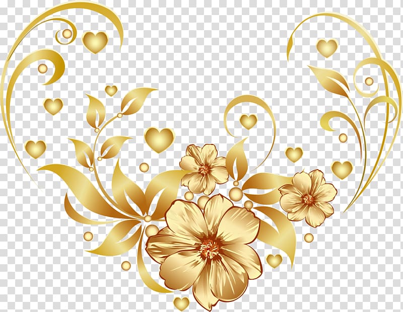 luxury golden flower transparent background PNG clipart