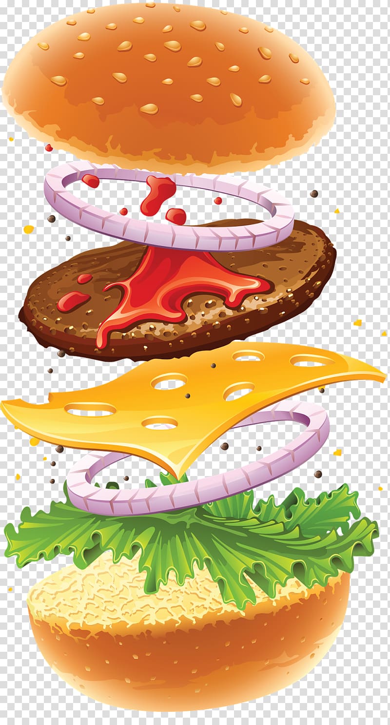 Hamburger Cheeseburger Rissole Lettuce , delicious transparent background PNG clipart