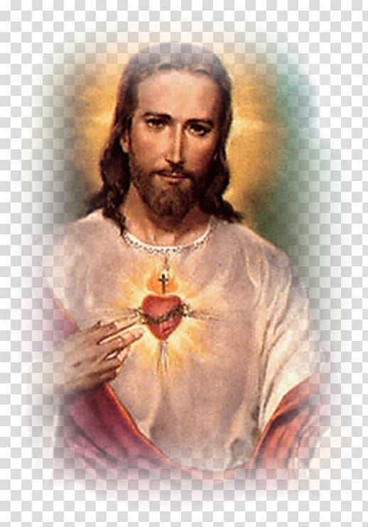 Jesus Christ portrait painting, Jesus Feast of the Sacred Heart Prayer Catholic devotions, christ transparent background PNG clipart