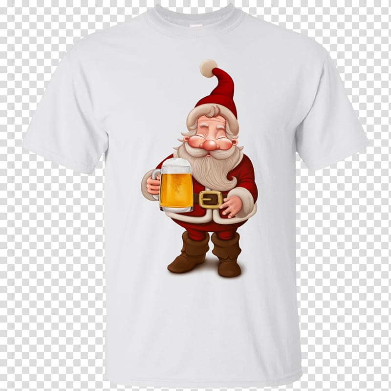 T-shirt Beer Santa Claus Greeting & Note Cards , T-shirt transparent background PNG clipart