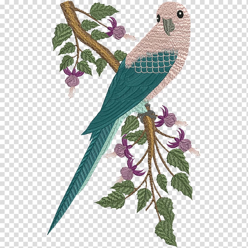 Machine embroidery Parrot Crane Bird, parrot transparent background PNG clipart